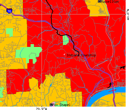 Indiana township, PA map