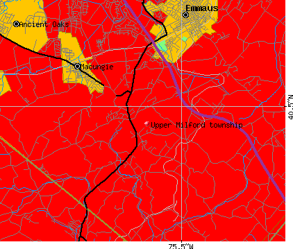 Upper Milford township, PA map