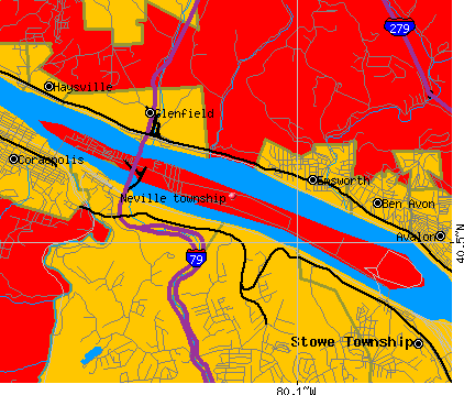Neville township, PA map