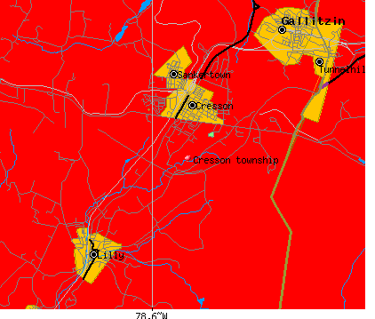 Cresson township, PA map