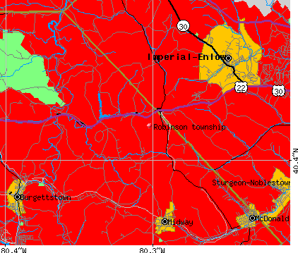Robinson township, PA map