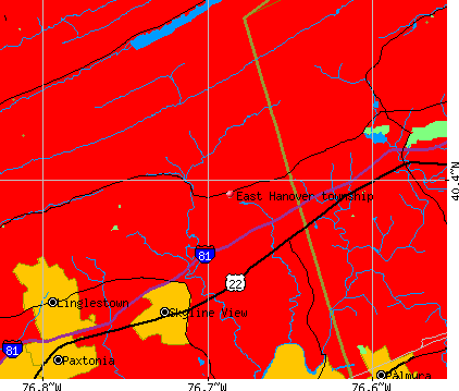 East Hanover township, PA map