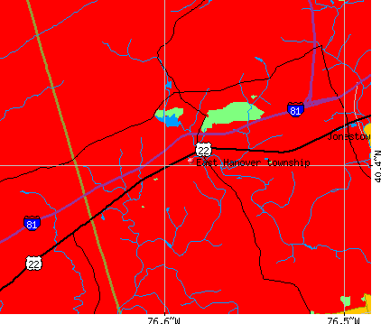 East Hanover township, PA map