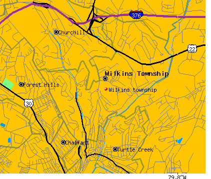 Wilkins township, PA map