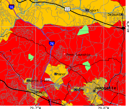 Penn township, PA map