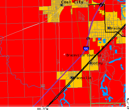 Braceville township, IL map