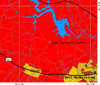 Lower Heidelberg township, PA map
