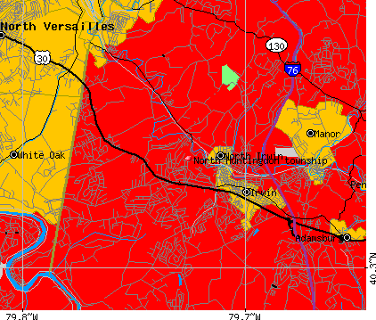 North Huntingdon township, PA map