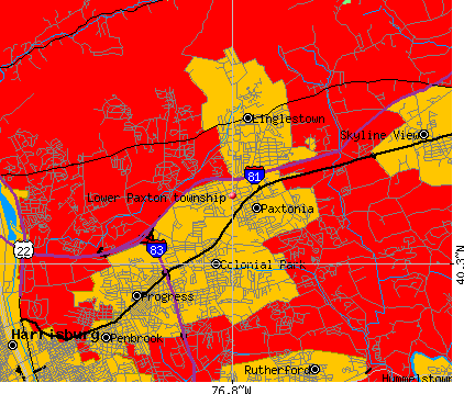 Lower Paxton township, PA map