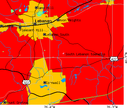 South Lebanon township, PA map
