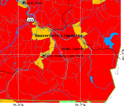 Adams township, PA map