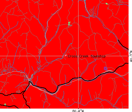 Cross Creek township, PA map