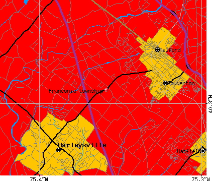 Franconia township, PA map