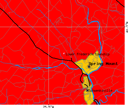 Lower Frederick township, PA map