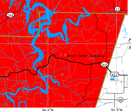 Brush Creek township, AR map