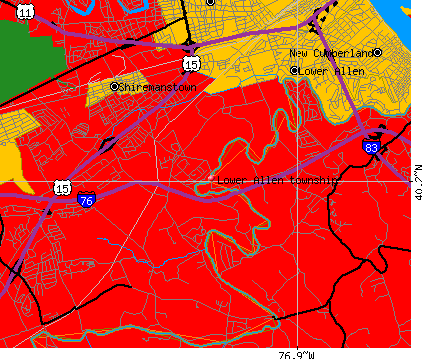 Lower Allen township, PA map