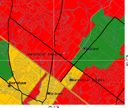 Warminster township, PA map
