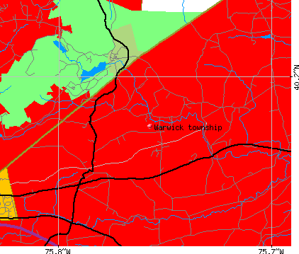 Warwick township, PA map