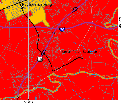 Upper Allen township, PA map