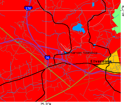 Caernarvon township, PA map