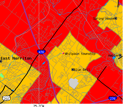 Whitpain township, PA map