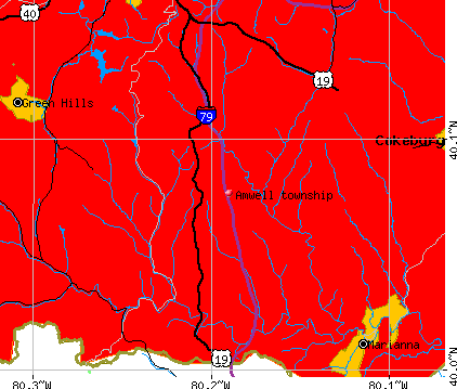 Amwell township, PA map
