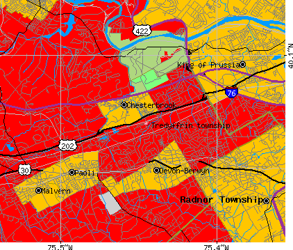 Tredyffrin township, PA map