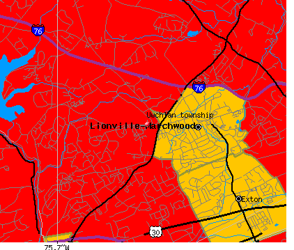 Uwchlan township, PA map