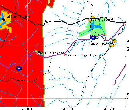 Juniata township, PA map