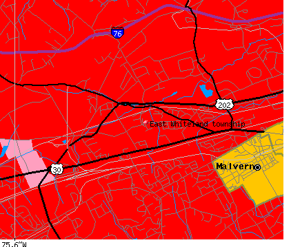 East Whiteland township, PA map