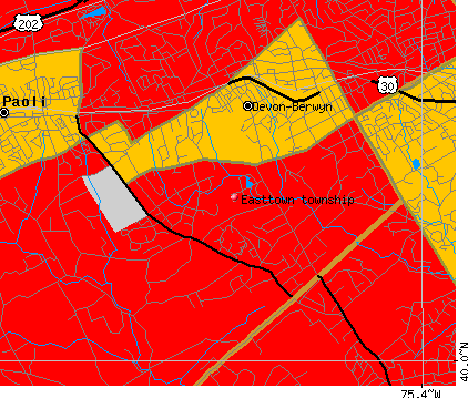 Easttown township, PA map