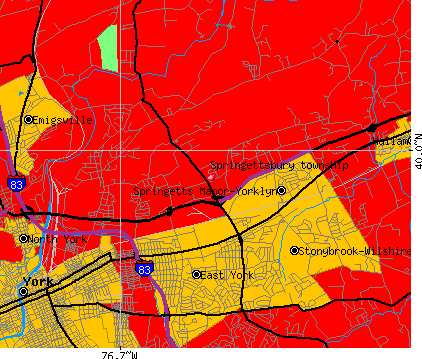 Springettsbury township, PA map