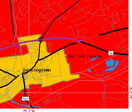 East Caln township, PA map