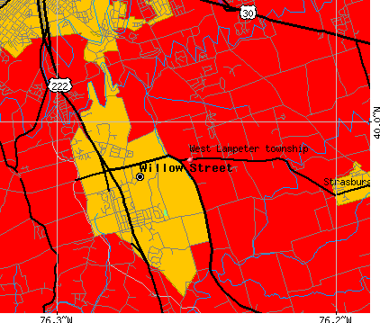 West Lampeter township, PA map