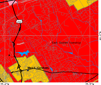 East Goshen township, PA map