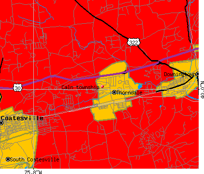 Caln township, PA map