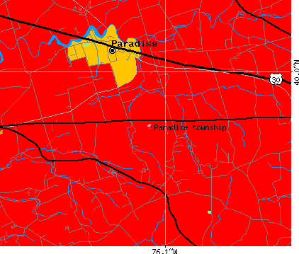 Paradise township, PA map