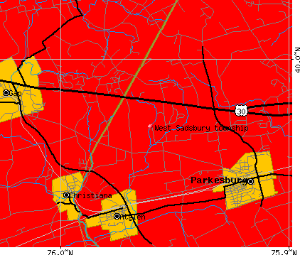 West Sadsbury township, PA map