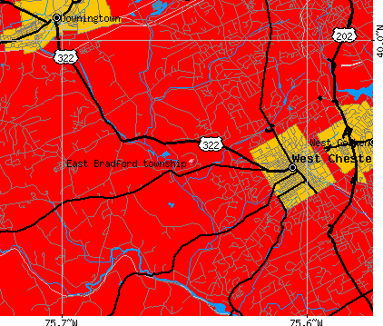 East Bradford township, PA map