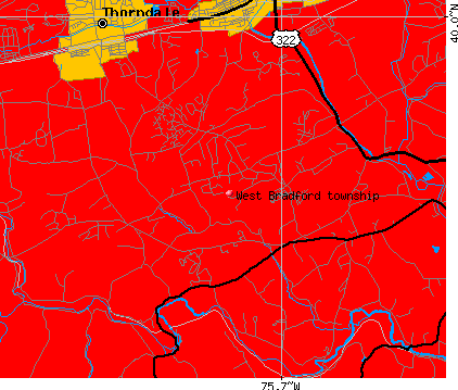 West Bradford township, PA map