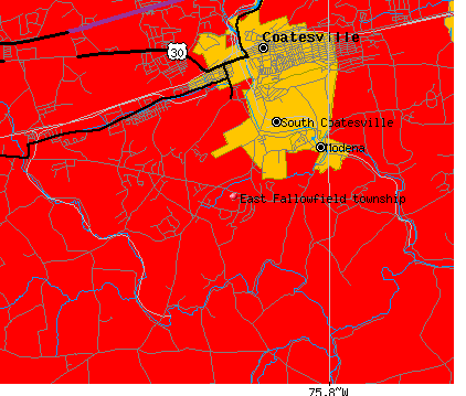 East Fallowfield township, PA map