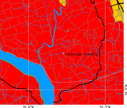 Conestoga township, PA map
