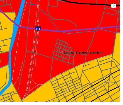 Spring Garden township, PA map
