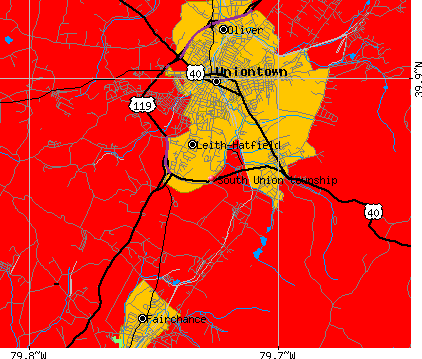 South Union township, PA map