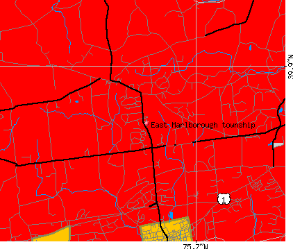 East Marlborough township, PA map