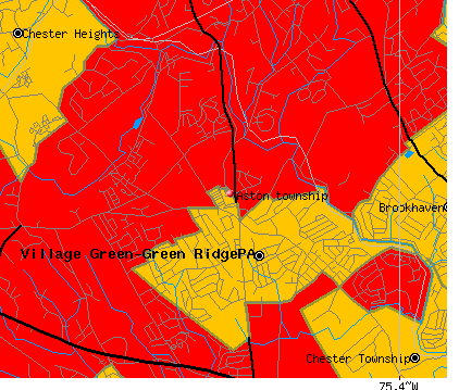 Aston township, PA map