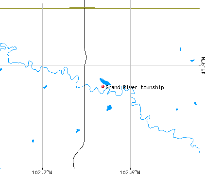 Grand River township, SD map