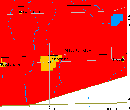 Pilot township, IL map