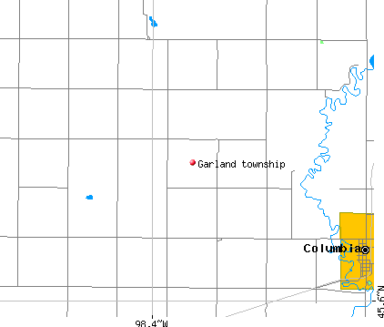 Garland township, SD map