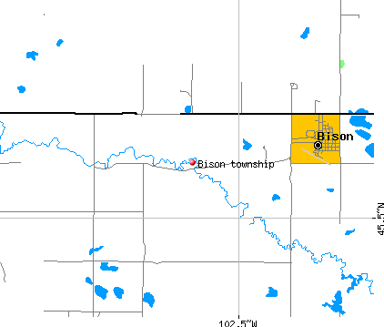 Bison township, SD map